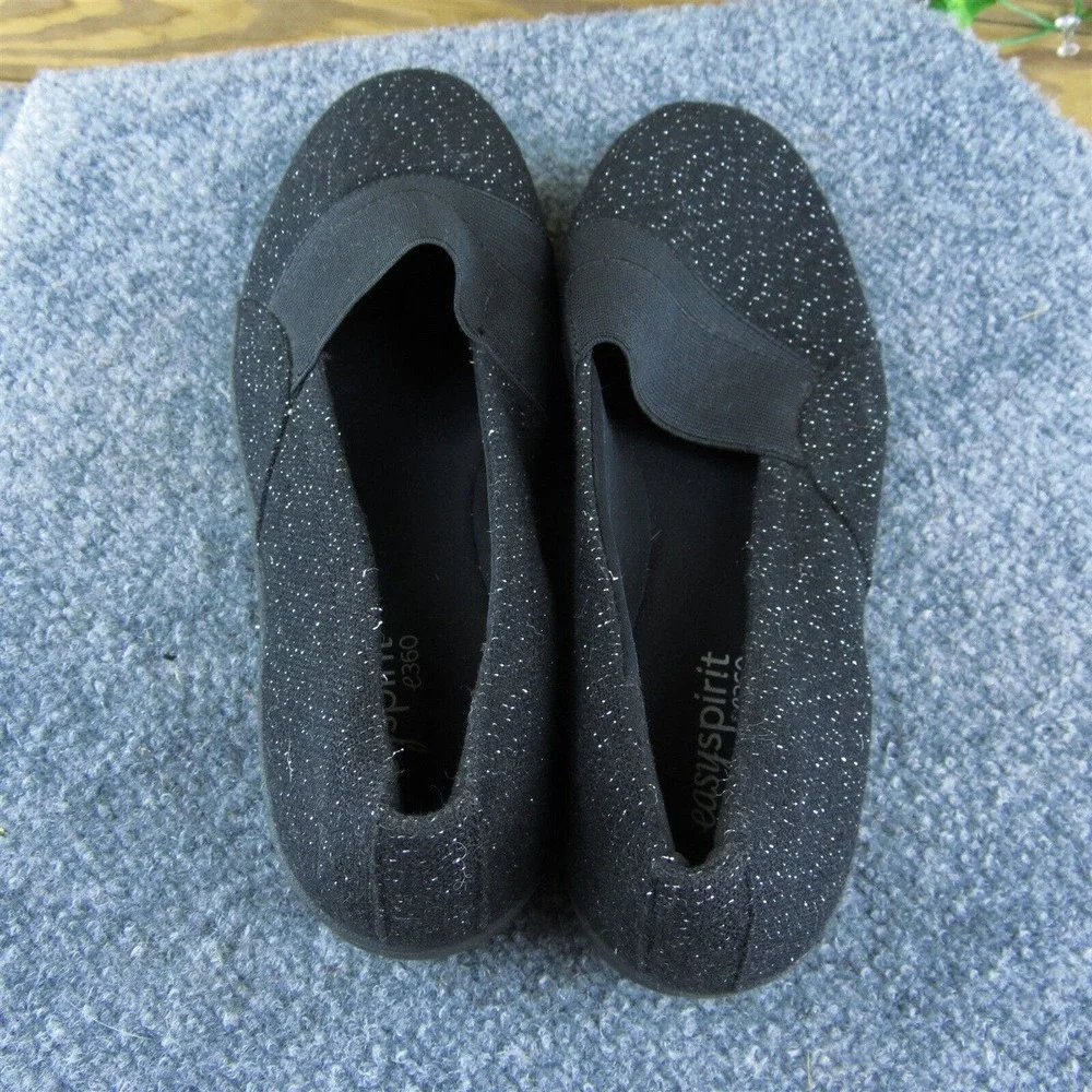 Easy Spirit Kaleo Women Loafer Shoes Black‎ Fabric Slip On Size 7 Medium